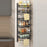 6-Tier Adjustable Storage Rack Organizer No Drill Wall Mounted Kitchen Shelf with Hooks - Black - 5