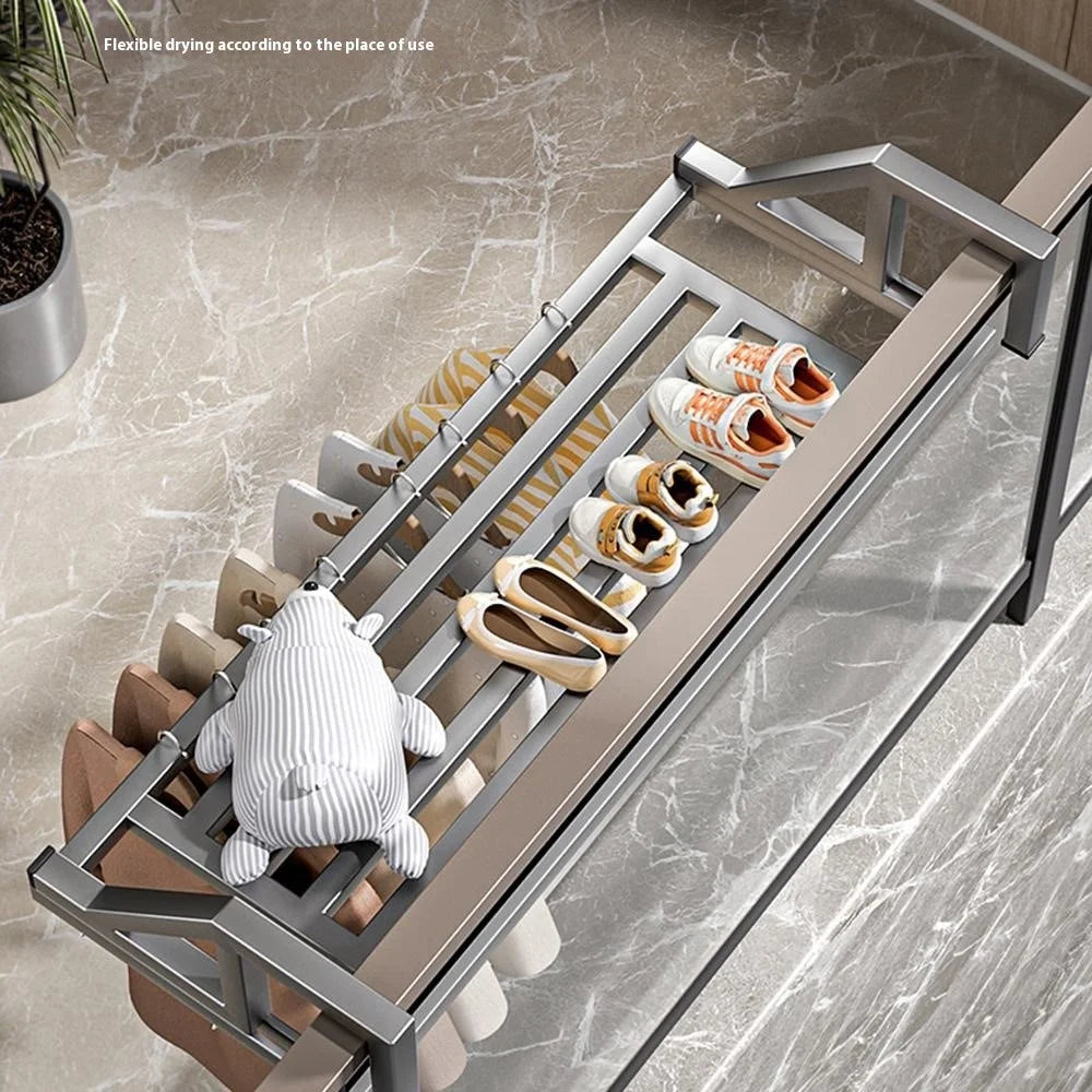 100x39.5x20cm Balcony Drying Rack Window Railing Clothes Hanger Shoe Drying Rack for Home - Tarnish - 5