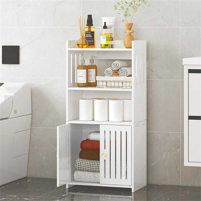 Floor Storage Cabinet 75x22x36cm Assembly Multi-Layer Organizer Shelf for Bathroom / Living Room - 2
