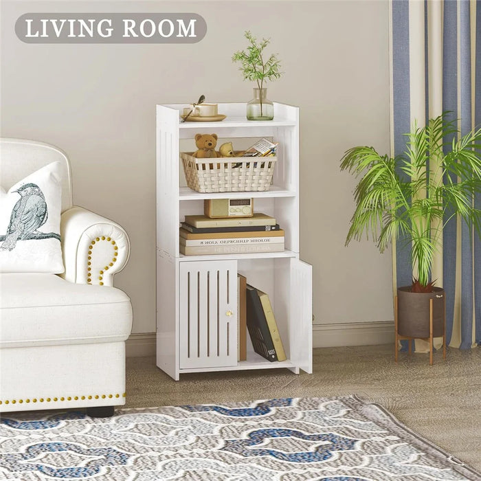 Floor Storage Cabinet 75x22x36cm Assembly Multi-Layer Organizer Shelf for Bathroom / Living Room - 3