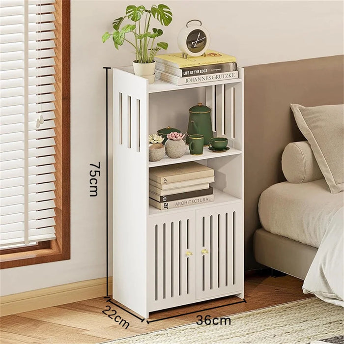 Floor Storage Cabinet 75x22x36cm Assembly Multi-Layer Organizer Shelf for Bathroom / Living Room - 7
