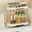 Narrow Kitchen Counter Organizer Rack Spice Bottle Storage Shelf for Home - Beige - 4