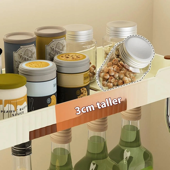 2-Layer Kitchen Countertop Organizer Rack Spice Bottle Storage Shelf for Home - Beige - 3