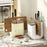 Kitchen Knife Block Organizer Cutting Board Holder Utensil Storage Rack Removable Drainable - Creamy White - 7