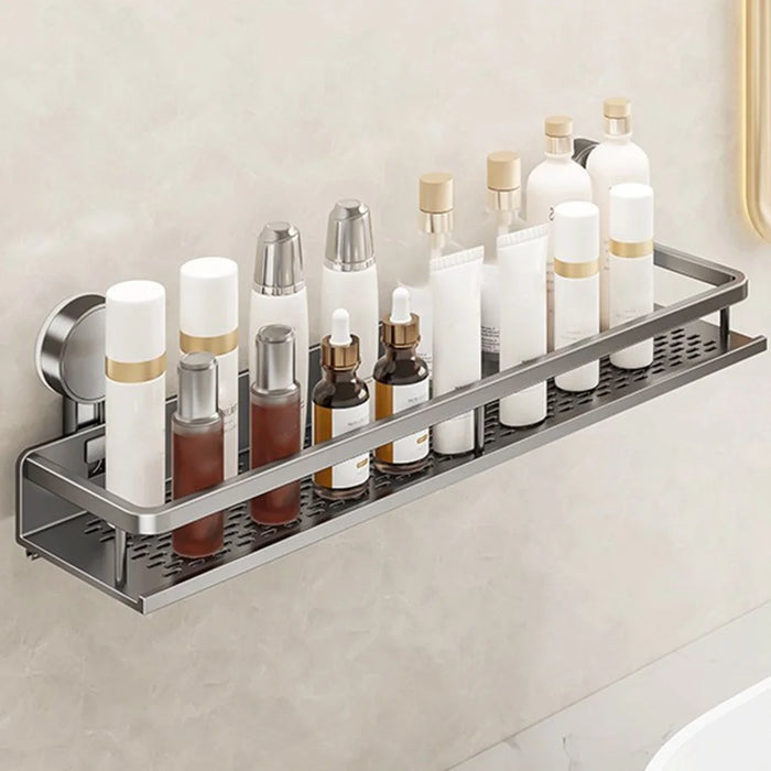 Suction Cup Bathroom Shelf 50cm Wall Mounted Storage Rack No Drilling Organizer for Toiletries / Towels - 2