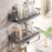 Suction Cup Bathroom Shelf 2-Tier 30cm Wall Mounted Storage Rack with Rod / Hooks No Drilling for Toiletries - 1