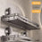 Suction Cup Bathroom Shelf 2-Tier 60cm Wall Mounted Storage Rack with Rod / Hooks No Drilling for Toiletries - 4