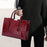 Fashion Crocodile Texture Handbag PU Leather Women Tote Bag Shoulder Bag - Wine Red - 2