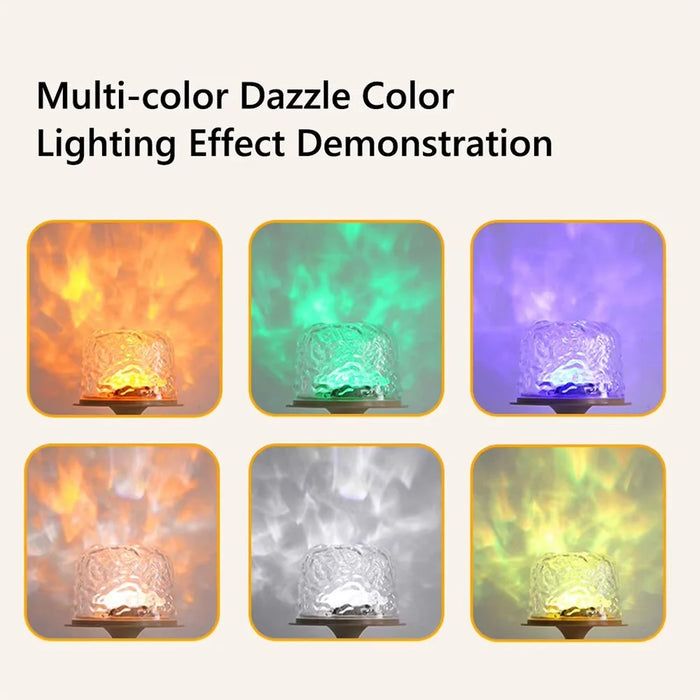 Rechargeable Wave Projector Lamp 16 Colors Table Light with Remote Control for Kids Bedroom - 4