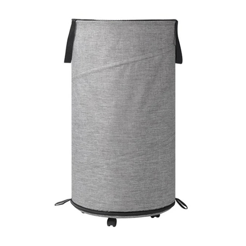 Foldable Rolling Laundry Hamper Large Capacity Oxford Fabric Clothes Basket with Wheels and Straps - Grey - 1