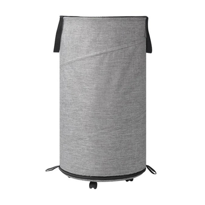 Foldable Rolling Laundry Hamper Large Capacity Oxford Fabric Clothes Basket with Wheels and Straps - Grey - 1