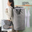 Foldable Rolling Laundry Hamper Large Capacity Oxford Fabric Clothes Basket with Wheels and Straps - Grey - 4