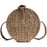Handwoven Round Rattan Bag Natural Chic Bags Retro Crossbody Shoulder Bag with Adjustable Strap/Magnetic Closure for Women Girls - Light Brown - 1