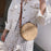 Handwoven Round Rattan Bag Natural Chic Bags Retro Crossbody Shoulder Bag with Adjustable Strap/Magnetic Closure for Women Girls - Light Brown - 6