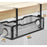 Adjustable Under Desk Storage Basket Drill Free Carbon Steel Hanging Organizer for Router Books - Black - 2
