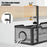 Adjustable Under Desk Storage Basket Drill Free Carbon Steel Hanging Organizer for Router Books - Black - 5