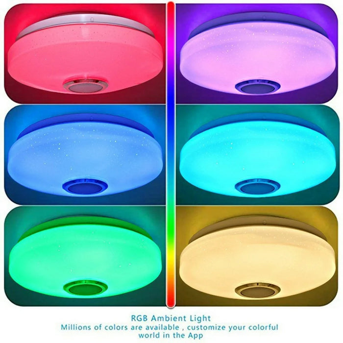 Round LED Music Ceiling Light  33CM 24W Bluetooth-Compatible Smart RGB Colorful Lamp Support Remote / APP Control - 6