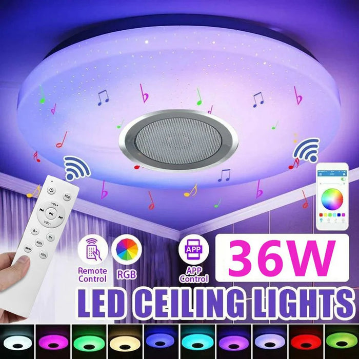 Round LED Music Ceiling Light  38CM 36W Bluetooth-Compatible Smart RGB Colorful Lamp Support Remote / APP Control - 3