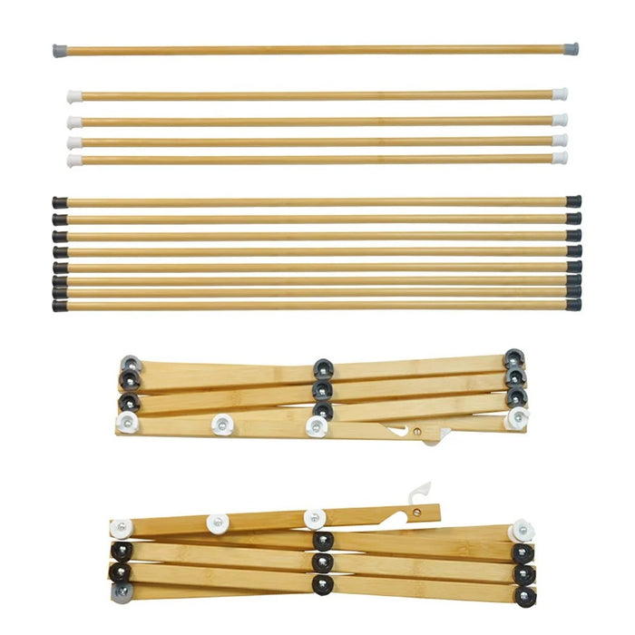 Space Saving Bamboo Clothes Drying Rack Foldable Indoor Outdoor Laundry Stand Portable Garment Hanger - 6
