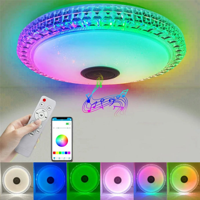 30cm Diameter APP Control Bluetooth-compatible Music Ceiling Light RGB+CCT Dimmable Smart Lamp with Remote - 1