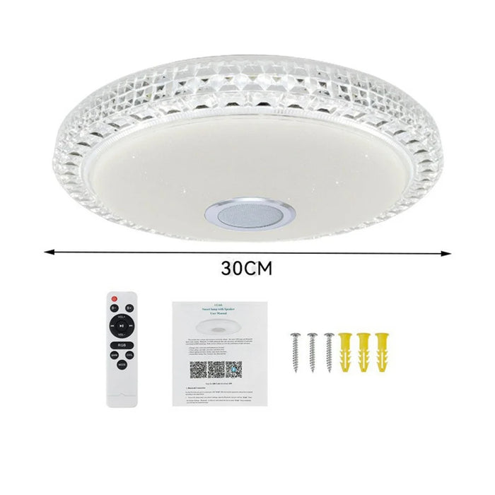30cm Diameter APP Control Bluetooth-compatible Music Ceiling Light RGB+CCT Dimmable Smart Lamp with Remote - 7