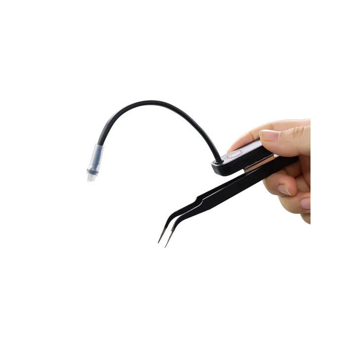 AL90 Mini Eyelash Glue Dryer with Tweezers Fast Drying Flexible Arm UV Light for Lash Extensions - 3