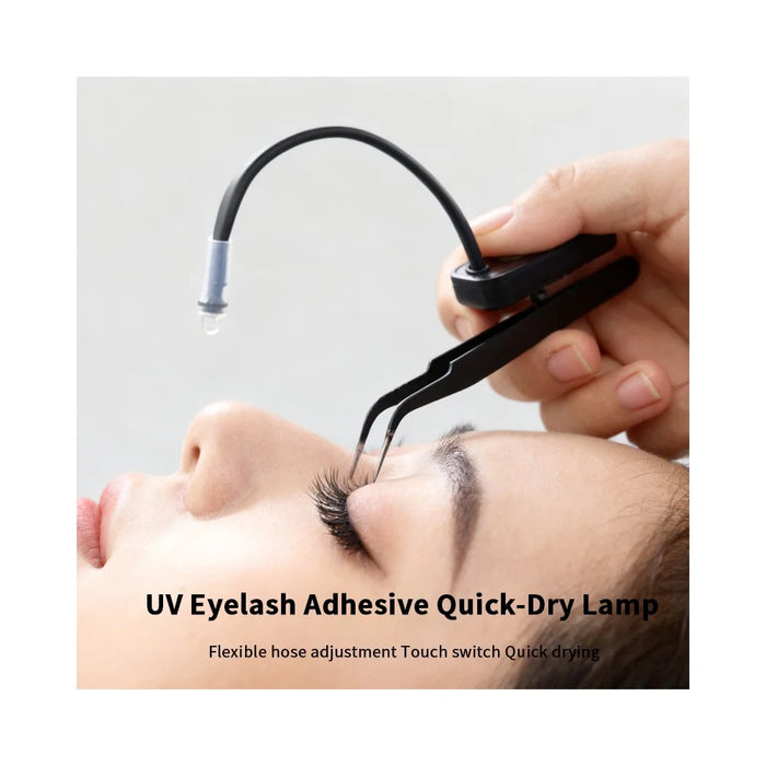 AL90 Mini Eyelash Glue Dryer with Tweezers Fast Drying Flexible Arm UV Light for Lash Extensions - 4