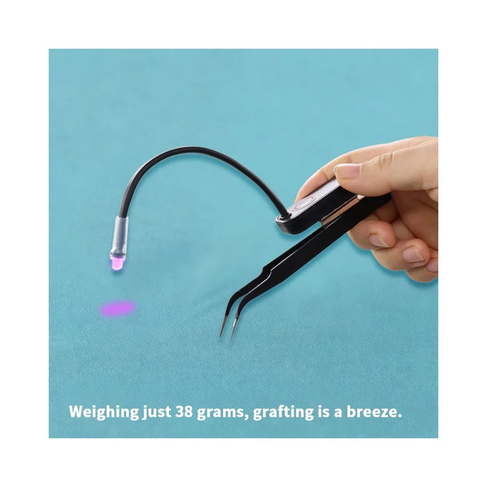 AL90 Mini Eyelash Glue Dryer with Tweezers Fast Drying Flexible Arm UV Light for Lash Extensions - 6