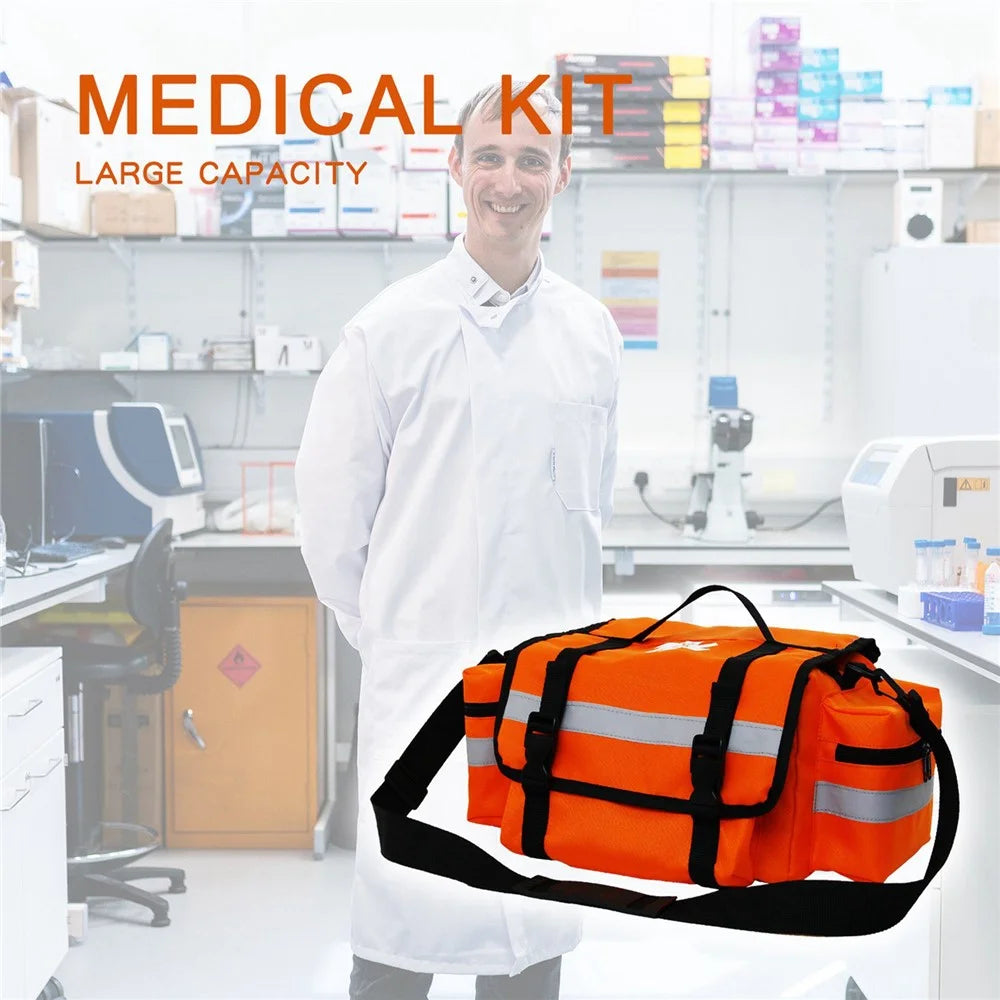 First Responder Bag First Aid Medical Bag 45x30x19cm Outdoors Multiple Compartment Kit Carrier Bag for Emergency Medical Supplies - 2
