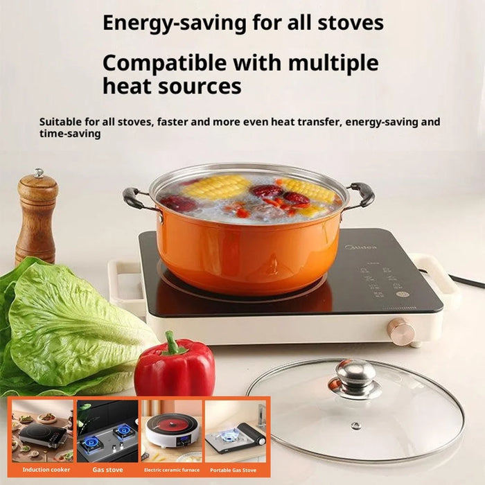 5PCS Stainless Steel Steamer Soup Pot Set 18-26cm Multi Size Pots with 5PCS Glass Lids for Home  /  Hotel - Colorful - 3