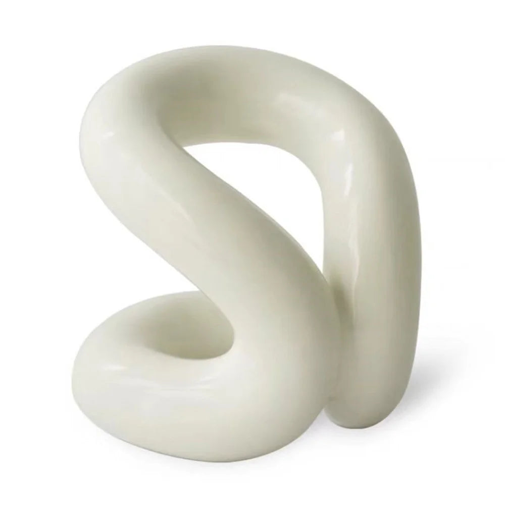 Modern Art Ceramic Organizer Knot Design Makeup Brush Toothbrush Holder Bathroom Storage Rack Decor - White - 1