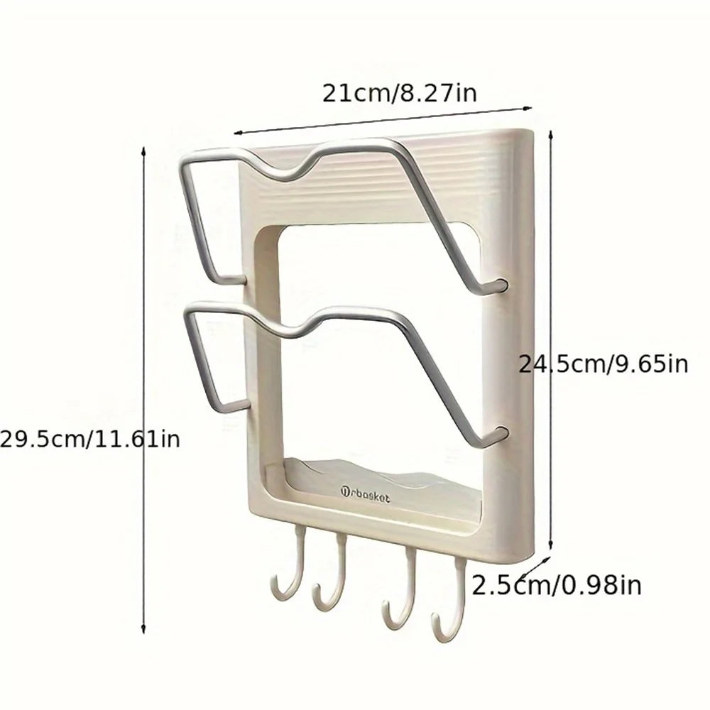 Wall Mounted Hair Styling Tool Organizer Holder No Drill Bathroom Storage Rack for Curling Iron / Flat Iron Heat Resistant Space Saving - 5