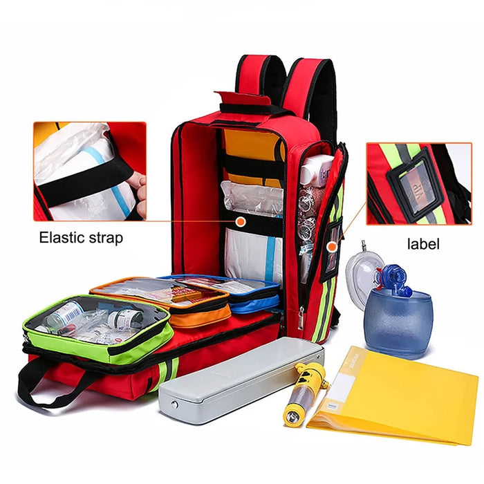 0908 First Aid Emergency Rescue Backpack Civil Air Defense Earthquake Relief Storage Bag Large Capacity Survival Kit Carrying Bag - 5