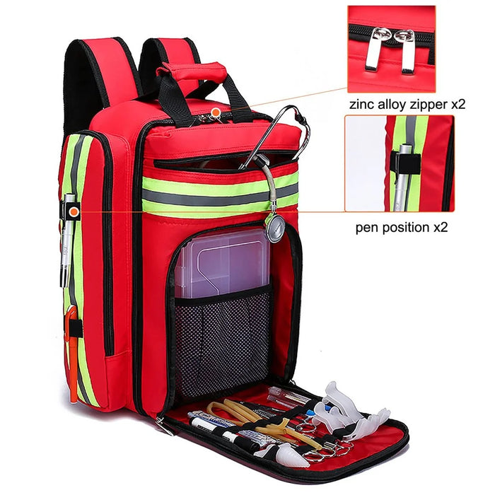 0908 First Aid Emergency Rescue Backpack Civil Air Defense Earthquake Relief Storage Bag Large Capacity Survival Kit Carrying Bag - 7