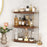 Wooden Corner Shelf 3-Tier Bathroom Countertop Organizer Cosmetic Storage Rack for Washroom / Vanity - 1