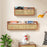 90cm Wall Mounted Wooden Storage Shelf Rattan Magazine Rack for Study Room Living Room Organizer - 5
