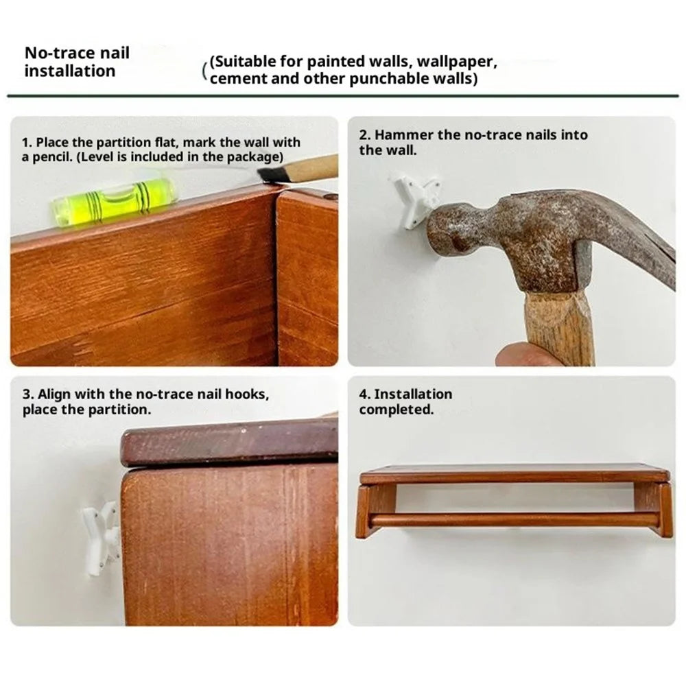 40cm Multifunctional Wall Shelf ooden Display Rack Decorative Floating Shelf for Living Room Bedroom - 6