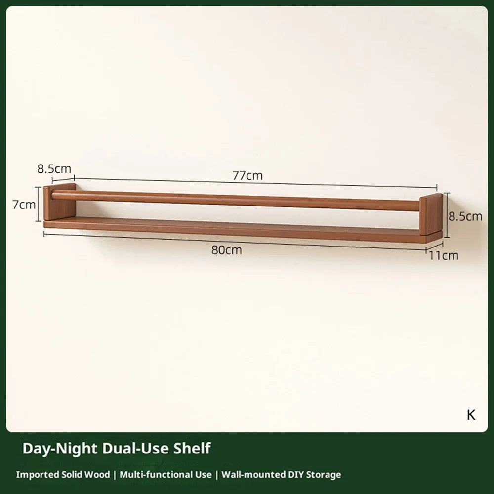 80cm Multifunctional Wall Shelf ooden Display Rack Decorative Floating Shelf for Living Room Bedroom - 7