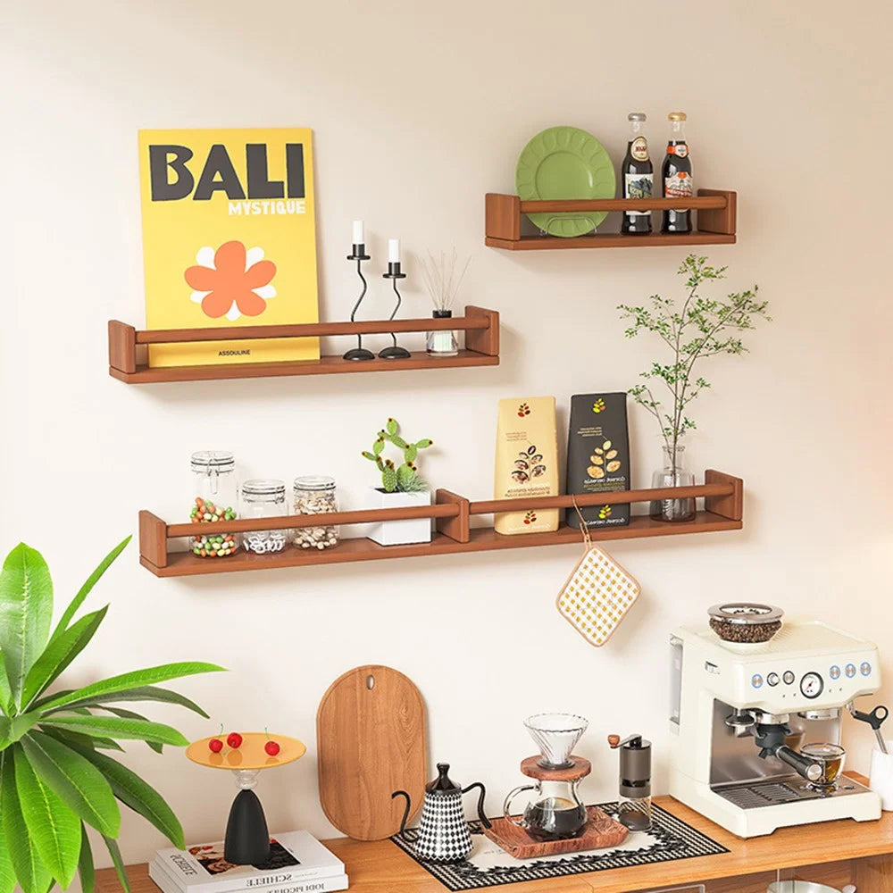 100cm Multifunctional Wall Shelf ooden Display Rack Decorative Floating Shelf for Living Room Bedroom - 3