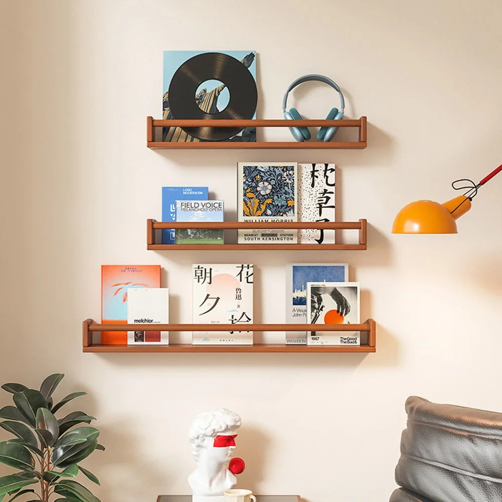 100cm Multifunctional Wall Shelf ooden Display Rack Decorative Floating Shelf for Living Room Bedroom - 4