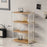 4 Tiers Cup Holder Desk Organizer Transparent Acrylic Wooden Board Storage Rack Multi Purpose Tissue Stand - Wood Color - 4