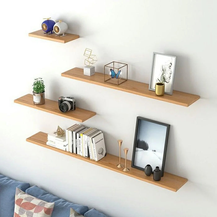 4Pcs / Set Wall Mounted Floating Shelves for Living Room Bedroom Wooden Board Display Rack - White - 2
