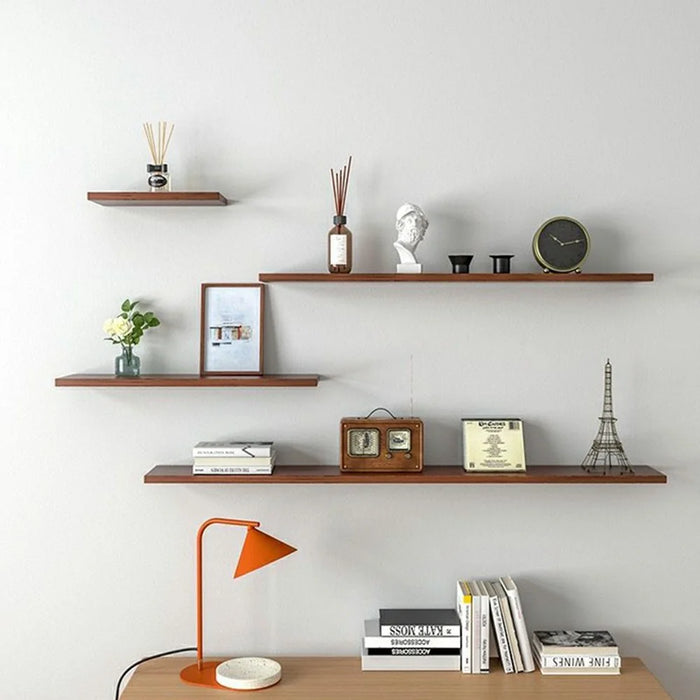 4Pcs / Set Wall Mounted Floating Shelves for Living Room Bedroom Wooden Board Display Rack - White - 3