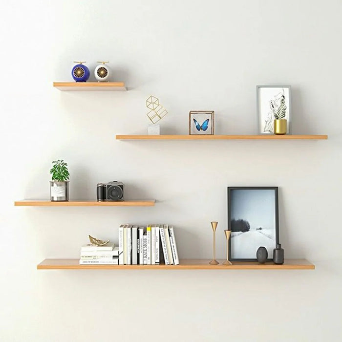 4Pcs / Set Wall Mounted Floating Shelves for Living Room Bedroom Wooden Board Display Rack - White - 4