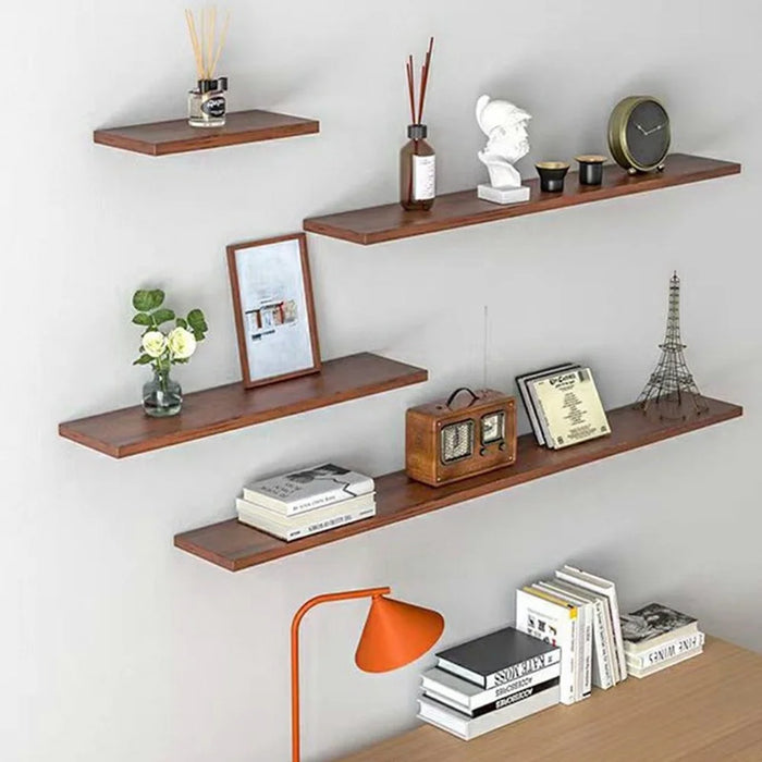 4Pcs / Set Wall Mounted Floating Shelves for Living Room Bedroom Wooden Board Display Rack - White - 5