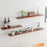 90cm Wall Mounted Shelf Wooden Display Rack Decorative Storage Holder for Living Room / Bedroom - Walnut - 2