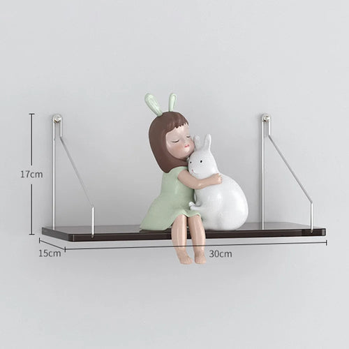 30 x 15cm Wall Mounted Floating Shelf Transparent Acrylic Bookshelf Display Rack for Living Room - Transparent Tawny - 1