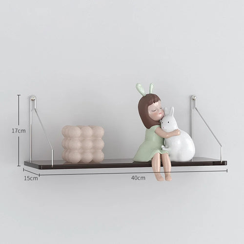 40 x 15cm Wall Mounted Floating Shelf Transparent Acrylic Bookshelf Display Rack for Living Room - Transparent Tawny - 1