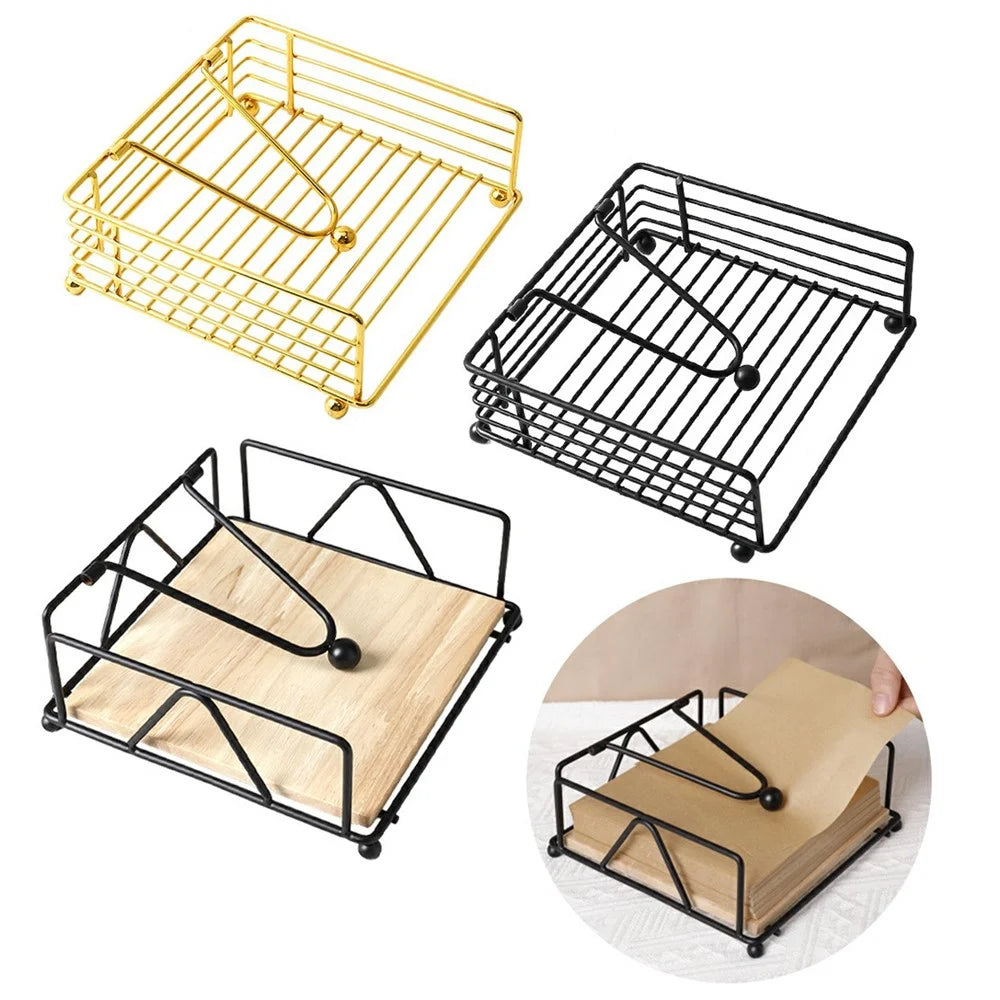 Iron Napkin Holder Metal Tissue Dispenser Stable Upright Tissue Holder for Home Hotel Table - 2
