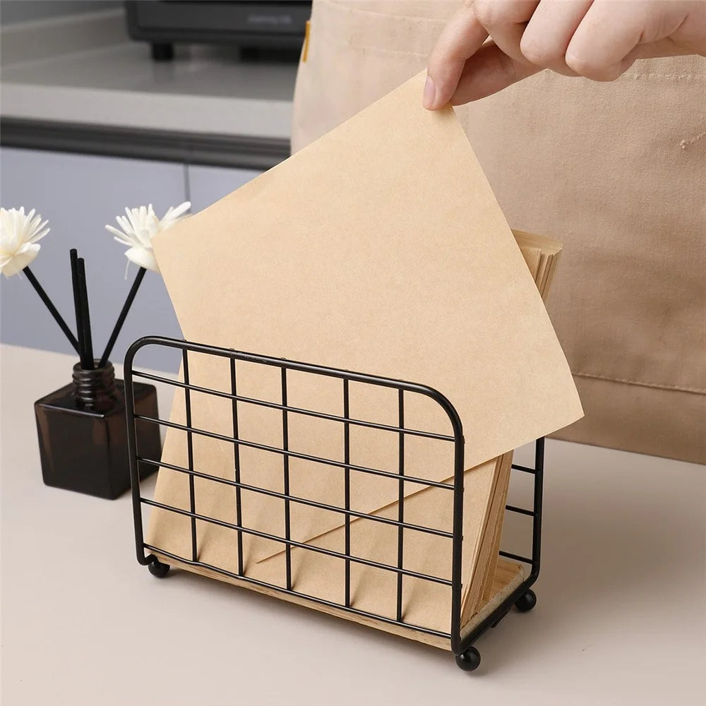Iron Napkin Holder Metal Tissue Dispenser Stable Upright Tissue Holder for Home Hotel Table - 4